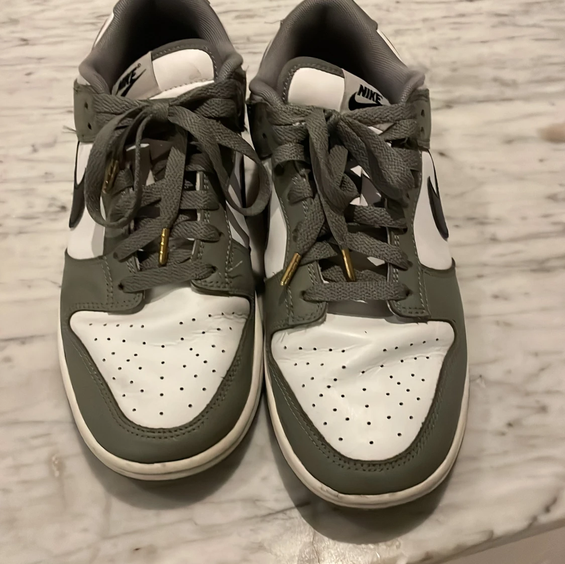 Nike Dunk sneakers i grönt och vitt