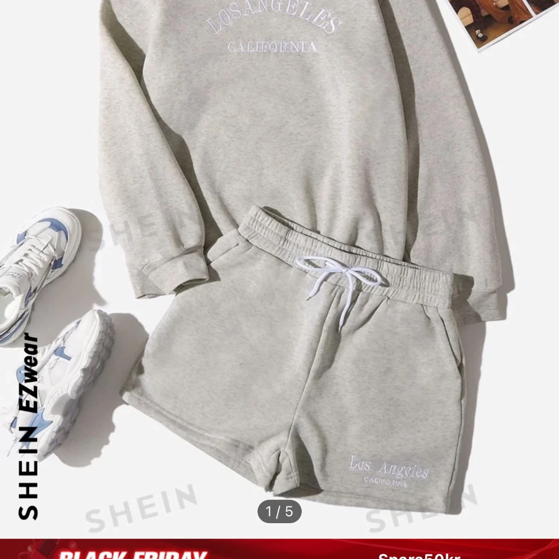 Grå sweatshirt och shorts från SHEIN