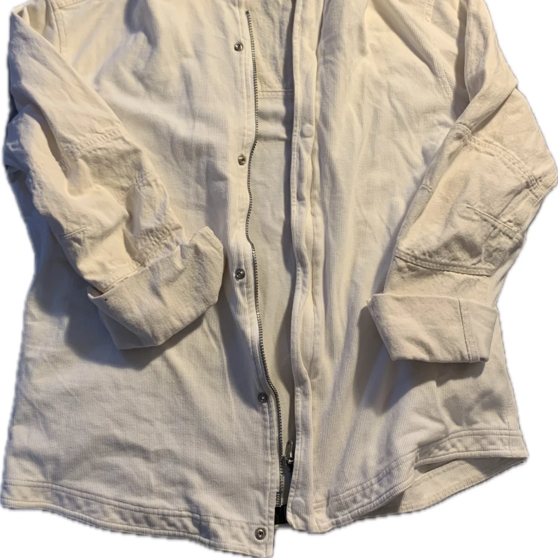 Vit jeansjacka med huva - 1