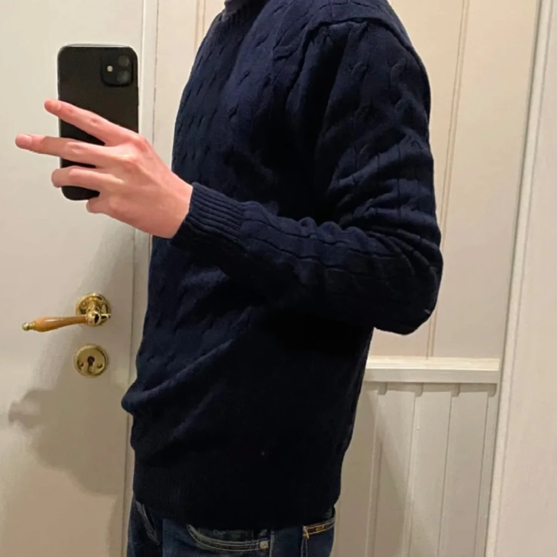 Mörkblå stickad tröja från Polo Ralph Lauren - 1