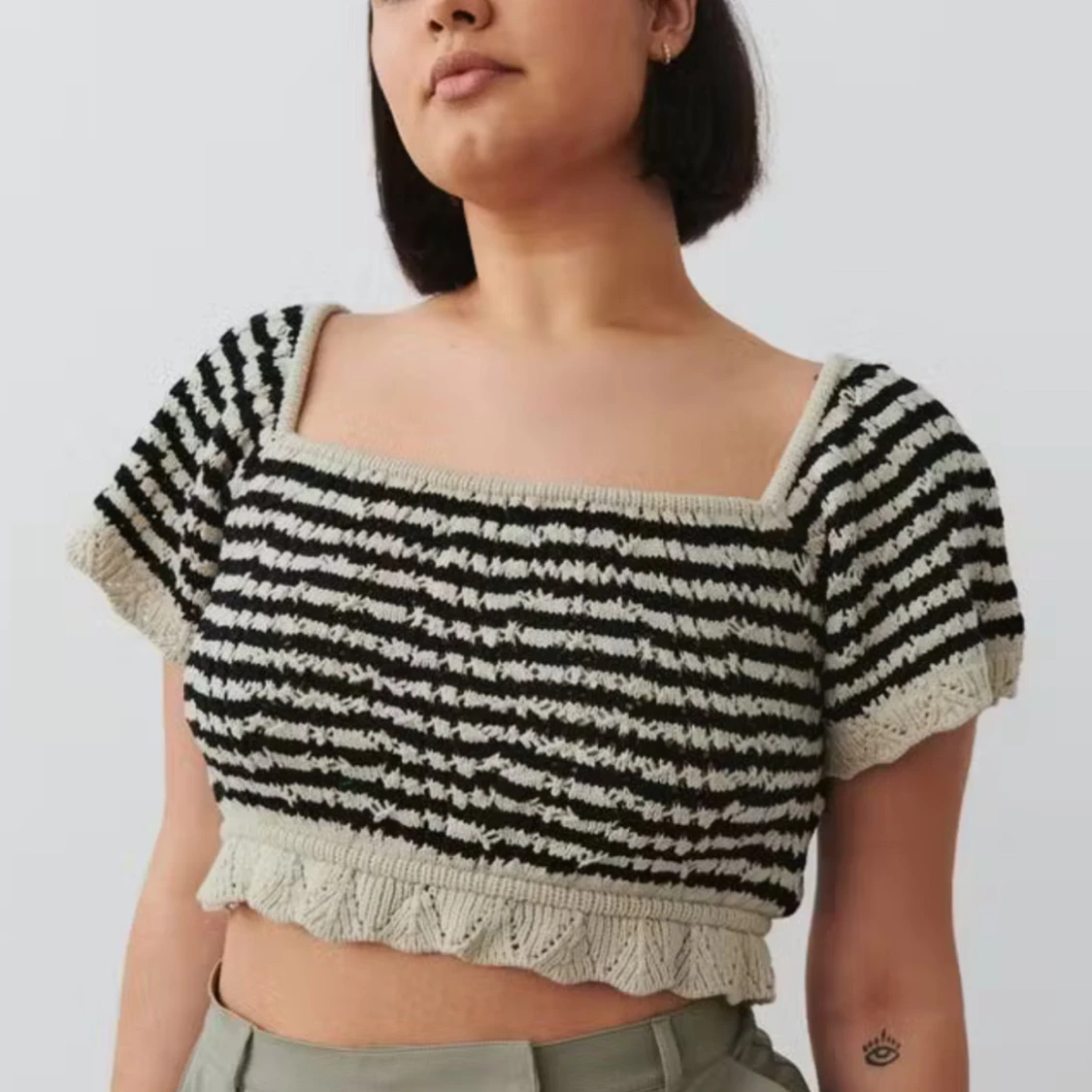 Randig stickad topp från Gina Tricot - 4