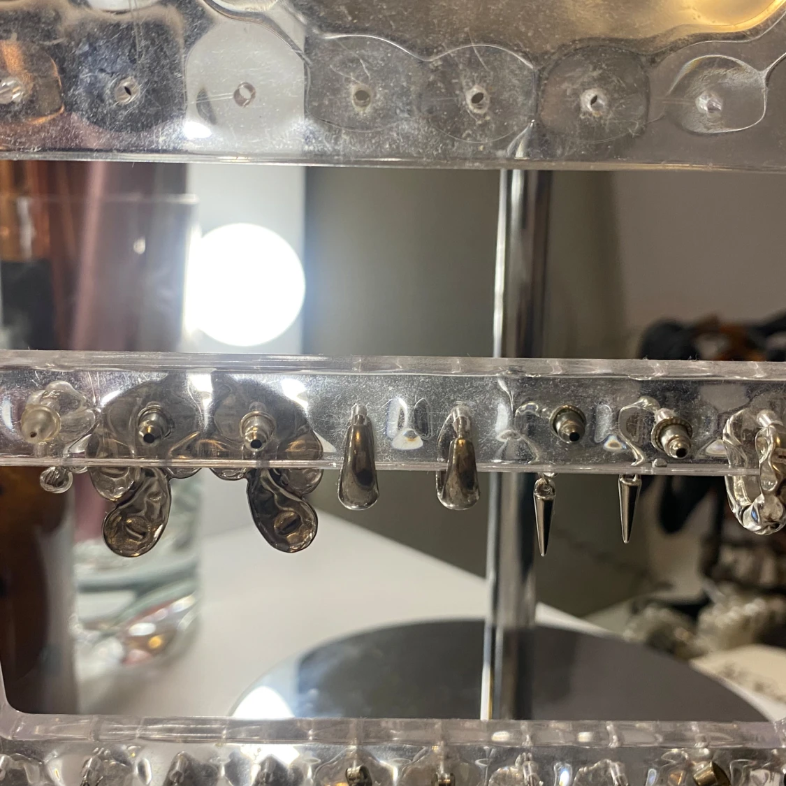 9st par örhängen i rostfritt silver stål - 3