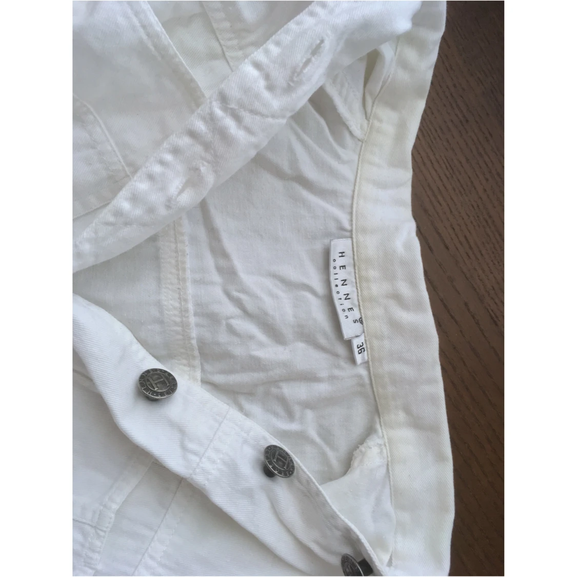 Vit kort jeansväst, 36 S, cropped, croppad, vintage, retro, denim, jeans, knappar - 92