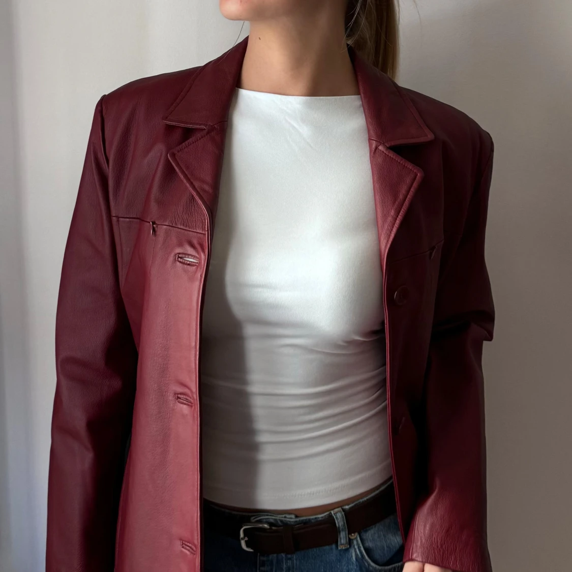 Röd skinnjacka  - 92