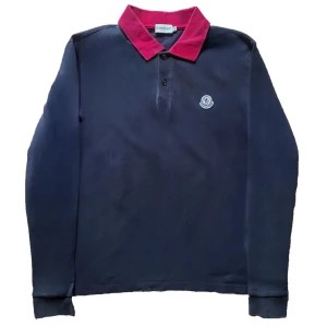 Moncler Polo Long Sleeve - - Dark Blue  - Storlek: XXL (liten i storleken) - Bra skick (8/10) - Nypris: 3000 SEK