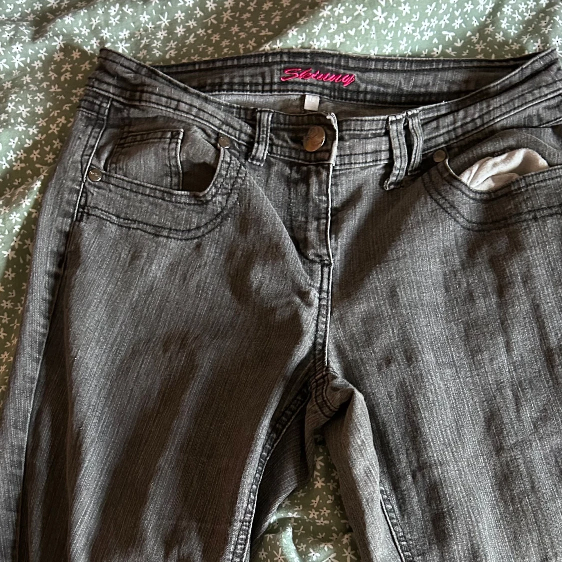 Grå/svarta jeans - 92