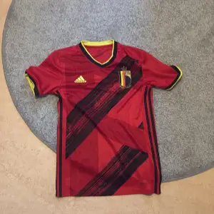 Säljer en snygg belgientröja från Adidas. Skicket är 9/10 knappt andvänd. Storlek XS men passar mer S. Skulle säga att den passar någon som är 168-178. Perfekt för fotbollsfans som vill sticka ut på planen! 🏆