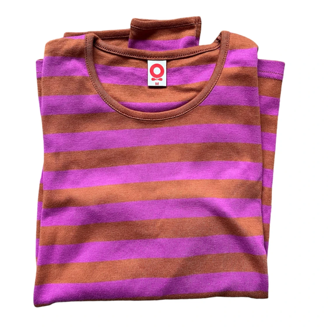 Randig långärmad tröja i lila och brun - 91
