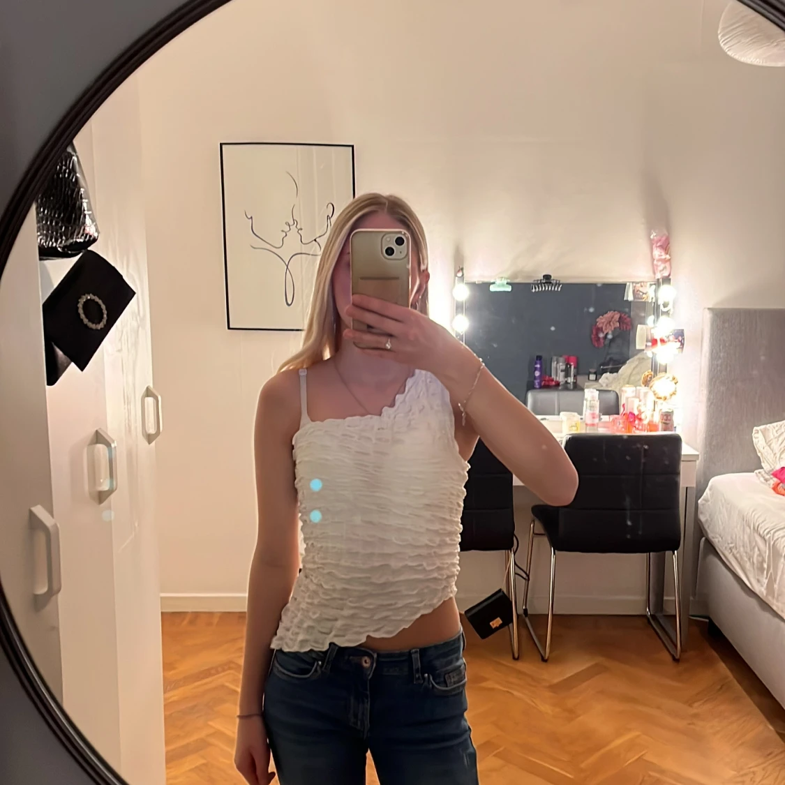 Vit ärmlös topp - 90