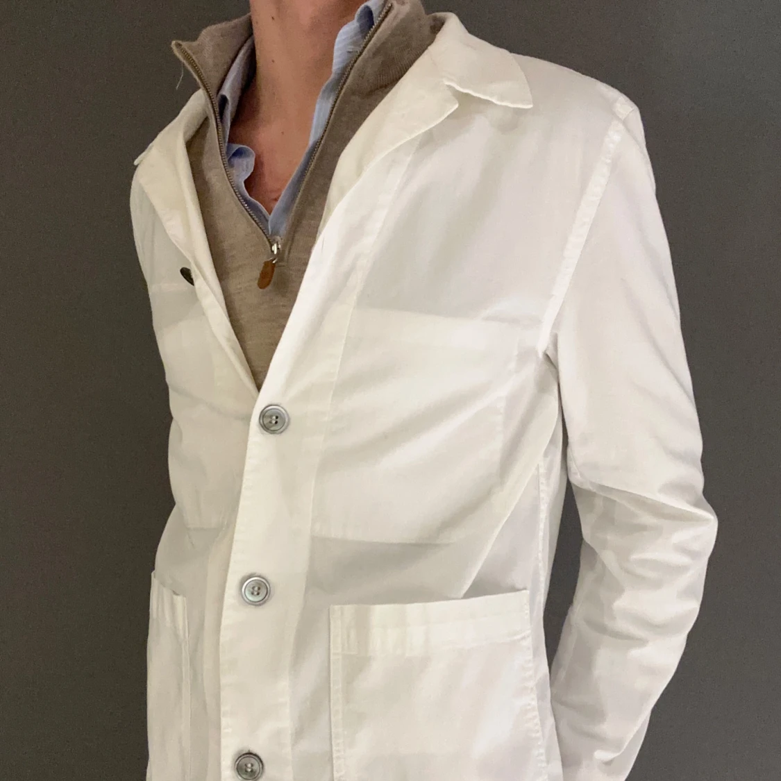 Vit overshirt från Oscar Jacobson - 90