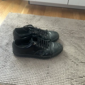 Helsvarta Lanvins - Säljer ett par svarta sneakers i skinn med snörning. De är ganska slitna därför tar jag inte så mycket för dem storlek 43-44. Är villig att gå ned i pris vid snabb affär.