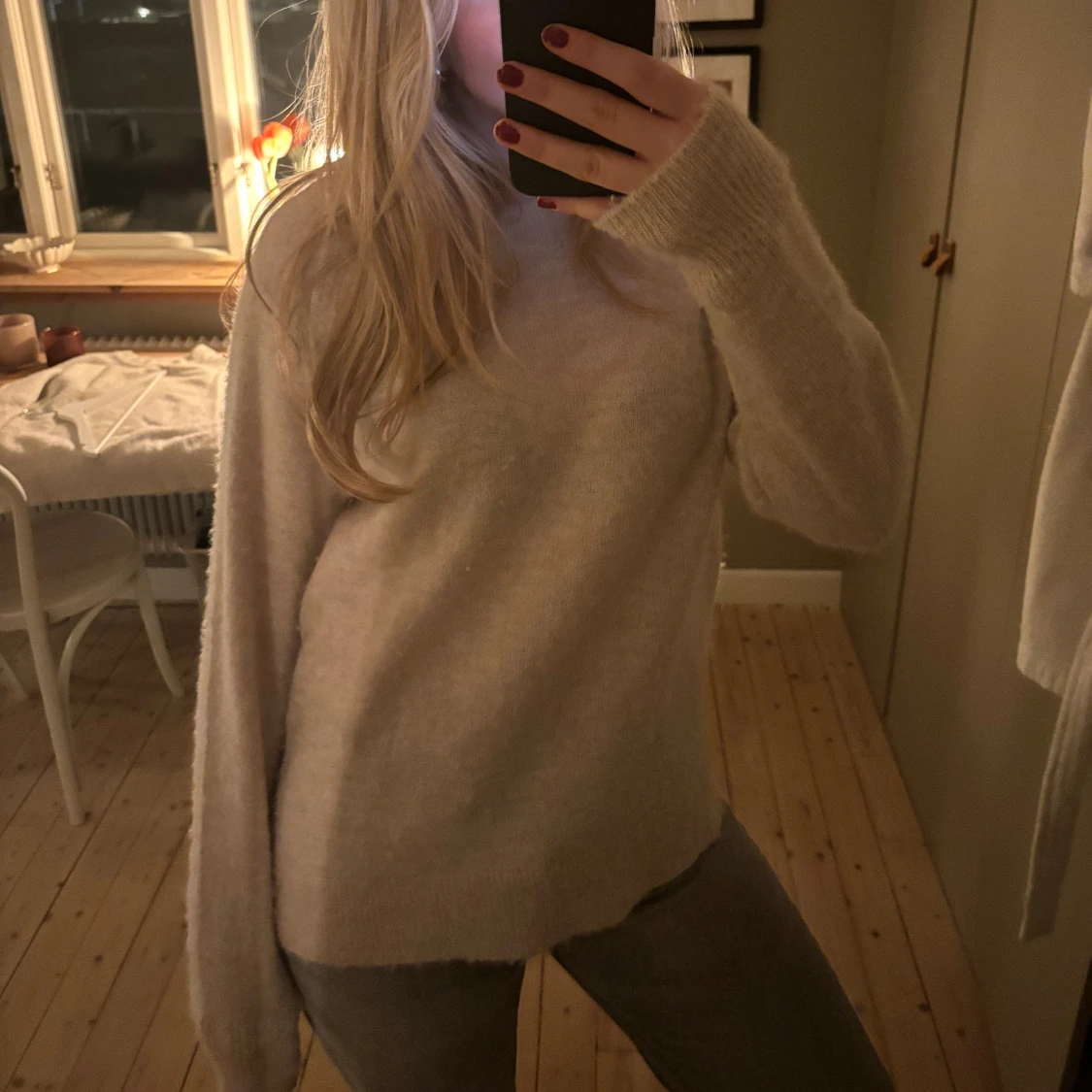 Beige stickad tröja från Selected Femme - 90