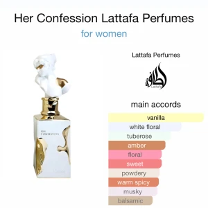 Her Confession från Lattafa Perfumes - Säljer denna lattafa parfymen som är perfekt för den som älskar en varm och kryddig doft med en musky och balsamisk touch. Bara testsprayat några  gånger annars är den som ny med box och allt kvar
