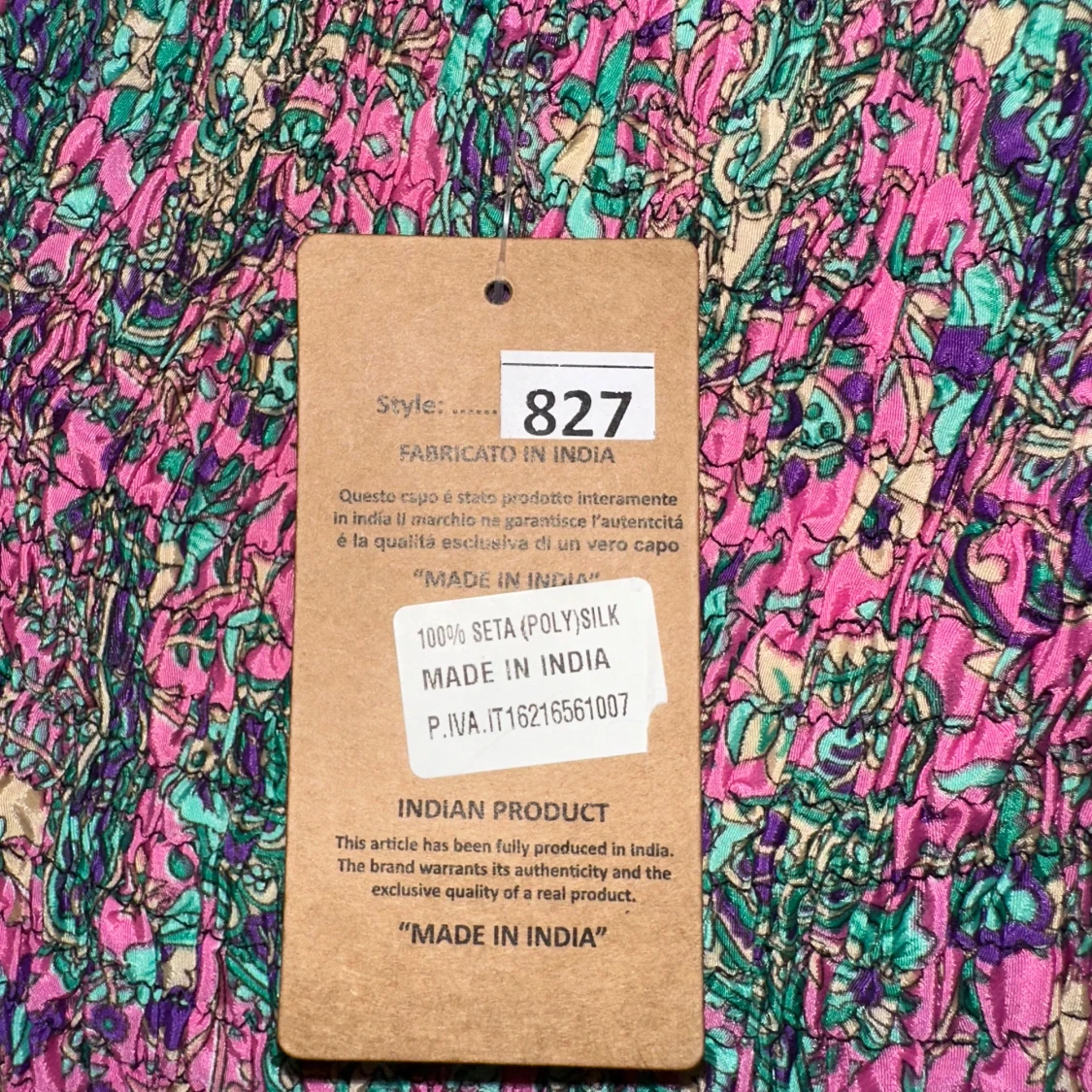 Färgglad klänning i polysilke - 91