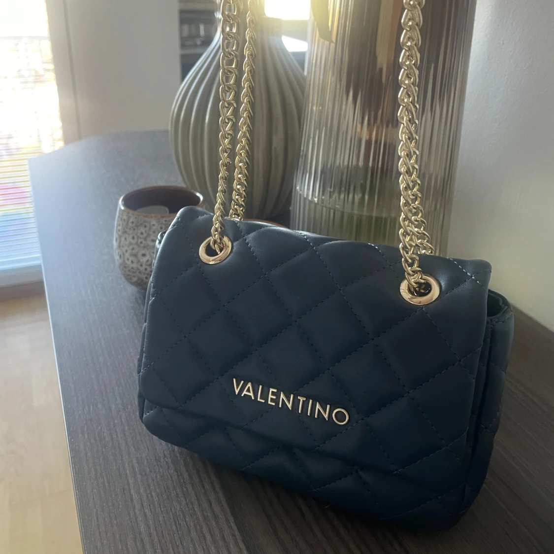 Blå quiltad axelväska från Valentino - 3