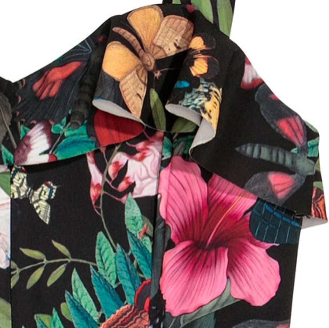 Blommig jumpsuit med volangdetaljer - 1