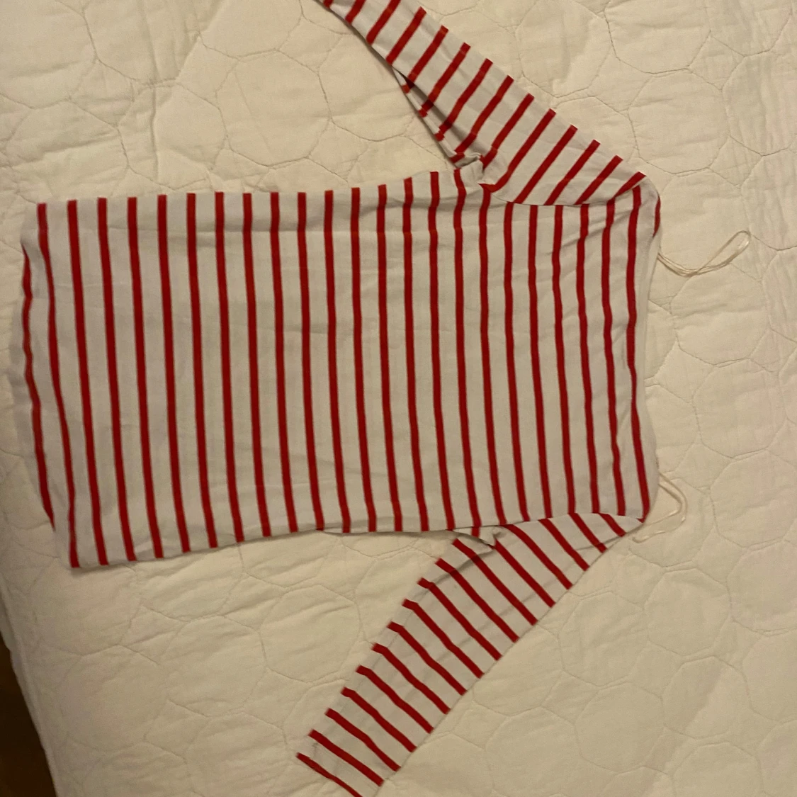 Randig långärmad topp med tryck - 92