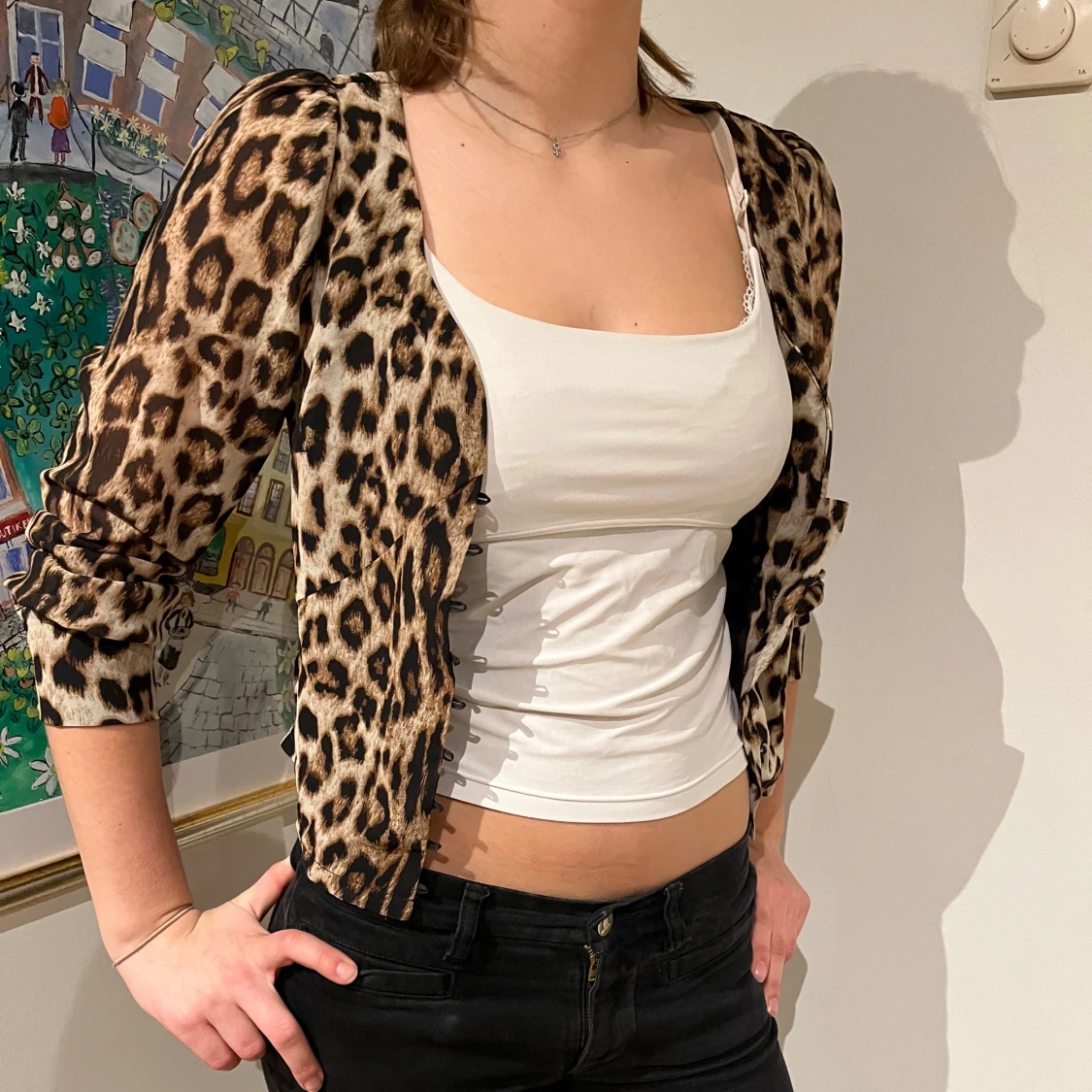 Leopardmönstrad kofta