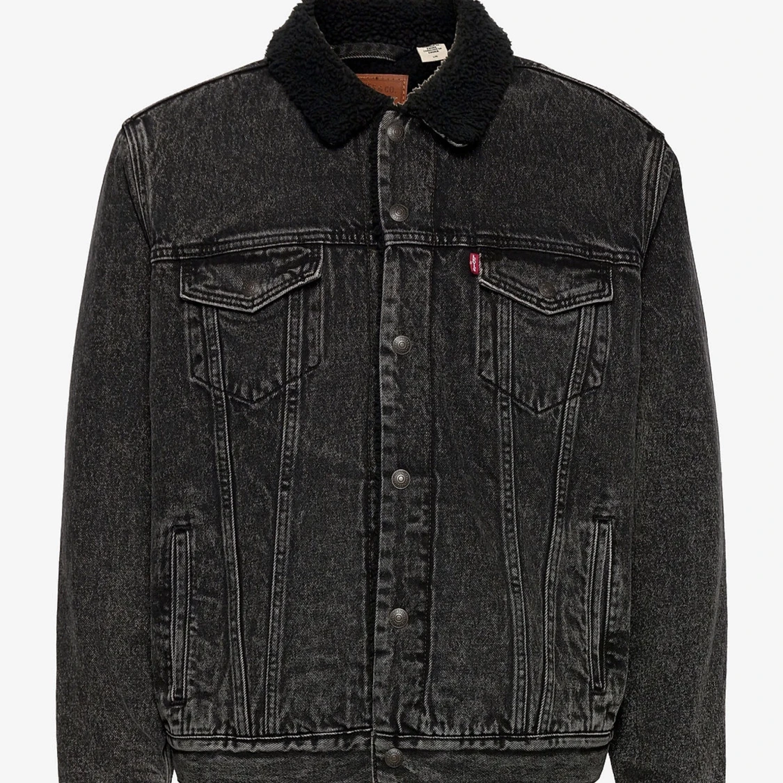 Svart jeansjacka med pälsfoder från levi’s - 91