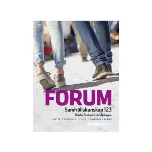 Under 2016 kom Forum 1 i en ny, tredje upplaga och hösten 2017 kom motsvarande uppdatering av Forum 123. Vi har lyssnat på önskemål från användare ute på skolorna och vågar påstå att det är den bästa upplagan hittills. Självklart har vi även gjort anpassningar till det som skett i vår värld. Forums tredje upplaga är nyskriven från grunden. Men du som har använt Forum tidigare behöver inte vara orolig - det som gjort serien så uppskattad har inte försvunnit. Det grundläggande konceptet med tydliga modeller och en unik struktur finns kvar. Vi har gjort ett riktigt bra läromedel ännu bättre. Forum beskriver dagens samhälle på ett engagerat och pedagogiskt sätt. Läromedlet har en mycket tydlig struktur som påminner om ett analysschema och kännetecknas av en mängd pedagogiska modeller och figurer. Modellerna och figurerna liksom texterna och bilderna syftar till att skapa förståelse, ge möjlighet att se sammanhangen bakom dagsaktuella frågor och väcka intresse för eget deltagande i demokratin. Läsaren får även verktyg att själv analysera olika samhällsfrågor. Forum 123 är ett heltäckande läromedel för gymnasiekurserna Sh 1b, Sh 2 och Sh 3. I vetenskapsdelen behandlas bland annat samhällsvetenskapliga teorier.    Format Häftad   Språk Svenska   Utgivningsdatum 2017-08-17   Medverkande Lars Nohagen   ISBN 9789152333440  