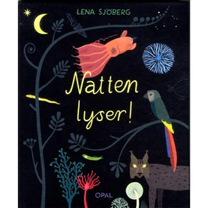 Natten lyser! (inbunden) - Natten är här. Det är alldeles mörkt. Eller är det verkligen det? Står vi stilla en stund hinner våra ögon vänja sig vid mörkret, och vissa kvällar ser vi Vintergatans alla stjärnor som ett ljust band ovanför oss. Natten rymmer både ljus och mörker. Följ med in i den dunkla skogen, ner i det kolsvarta havet och vidare ut i en öde nattstad och upptäck allt som faktiskt lyser!"Det är galet intressant för alla åldrar och imponerande vackert framställt" - Ulla Rhedin, DN"Det här är en bok utan pekpinnar. Det är en bok som lyfter vår fantastiska värld. Som får oss att förundras och vilja värna." - Anna Liv Lidström, dagensbok.com"Lena Sjöberg har en säregen stil i sitt bildberättande. Faktaspäckat och poetiskt på samma gång. Detta är en ganska lysande bok om ljus i natten" - Eva Wahlström, Blekinge Läns Tidning    Format Inbunden   Omfång 48 sidor   Språk Svenska   Förlag Opal   Utgivningsdatum 2018-09-03   Medverkande Lena Sjöberg   ISBN 9789172999107  