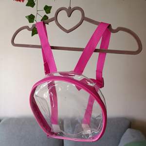 💞Transparent 90's rosa ryggsäck 💞 knappt använd 💞