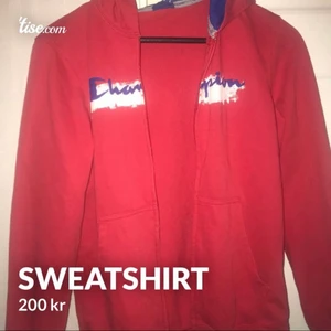 Sweatshirt  - Hoddie med dragkedja från Champion för barn. Använt ett fåtal gånger så är i bra skick.  Den är i storlek XL i barnstorlek (162-167) Så passar någon som har storlek S i vanlig storlek. Vid eventuella frågor hör av er☺️