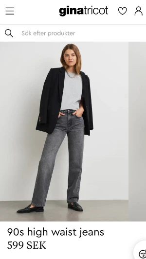 90s High waist jeans - Xs  - 90s high waist jeans stl 34/xs från Gina tricot. Använda ett fåtal gånger.  Original pris 599kr