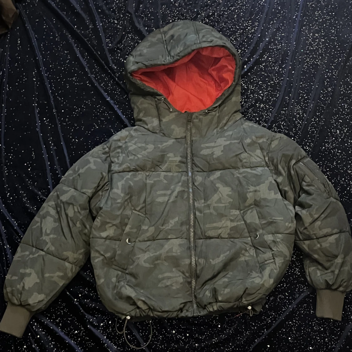 snygg grön puffer jacket