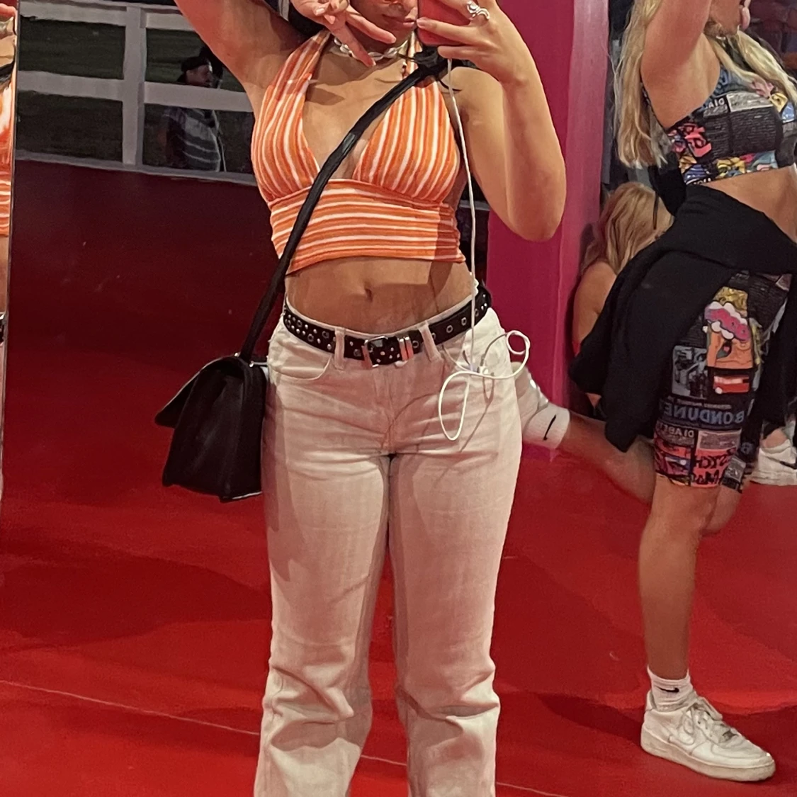 Orange halterneck topp - 90