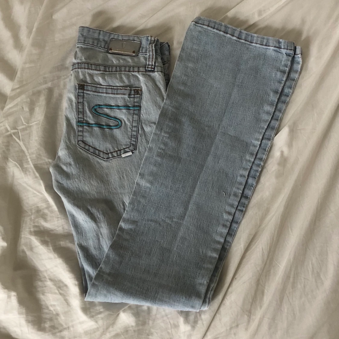 Lågmidjade raka/bootcut jeans - 91