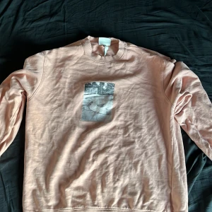 rosa sweatshirt med grafik  - en rosa sweatshirt från H&M med grafik på framsidan (inget på baksidan). grafiken är en skate-park. Storlek M