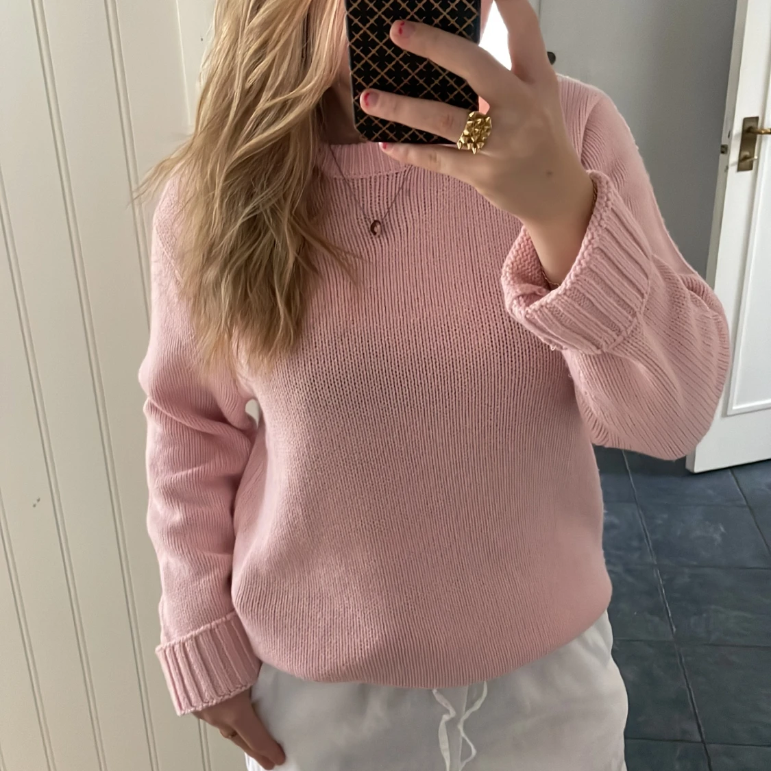 Rosa stickad tröja💗 - 91