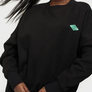 Nicki Studios Sweatshirt  - Nicki studio sweatshirt med grön logga framtil.  Modellen bär storlek small.  Slutsåld på hemsidan, priset på hemsidan 1099kr.