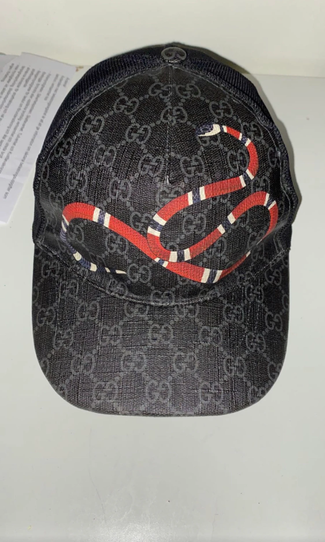 Byter/säljer svart orm Gucci keps äkta  - 90