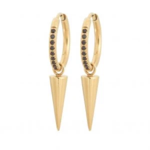 Edblad örhängen  - Ett par oanvända Edblad örhängen med svarta diamanter på och en nit som hänger  som inte kommer till användning. Säljer för 300kr + frakt (ord pris är 399kr) 