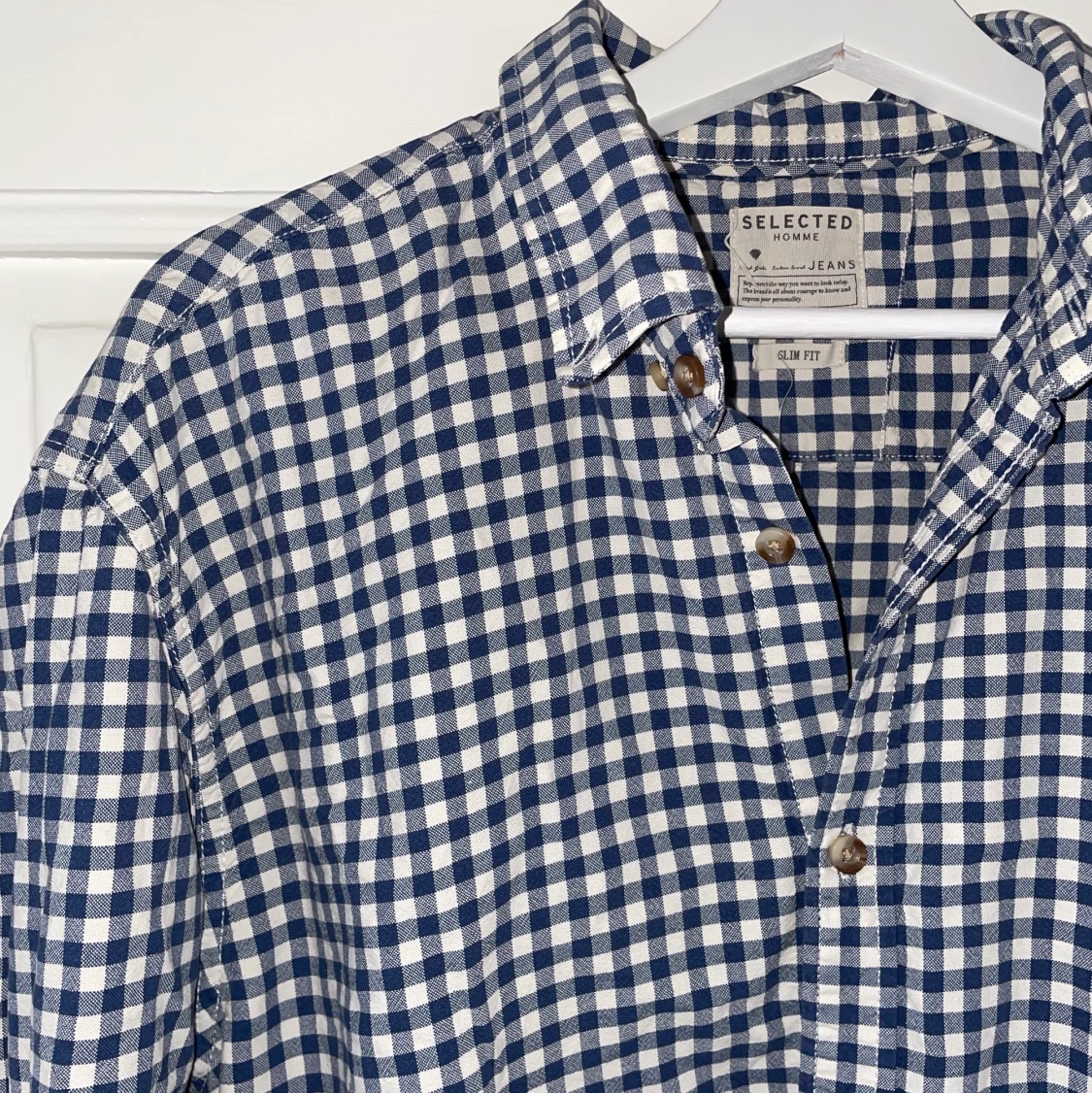 Blå rutig skjorta  - 90