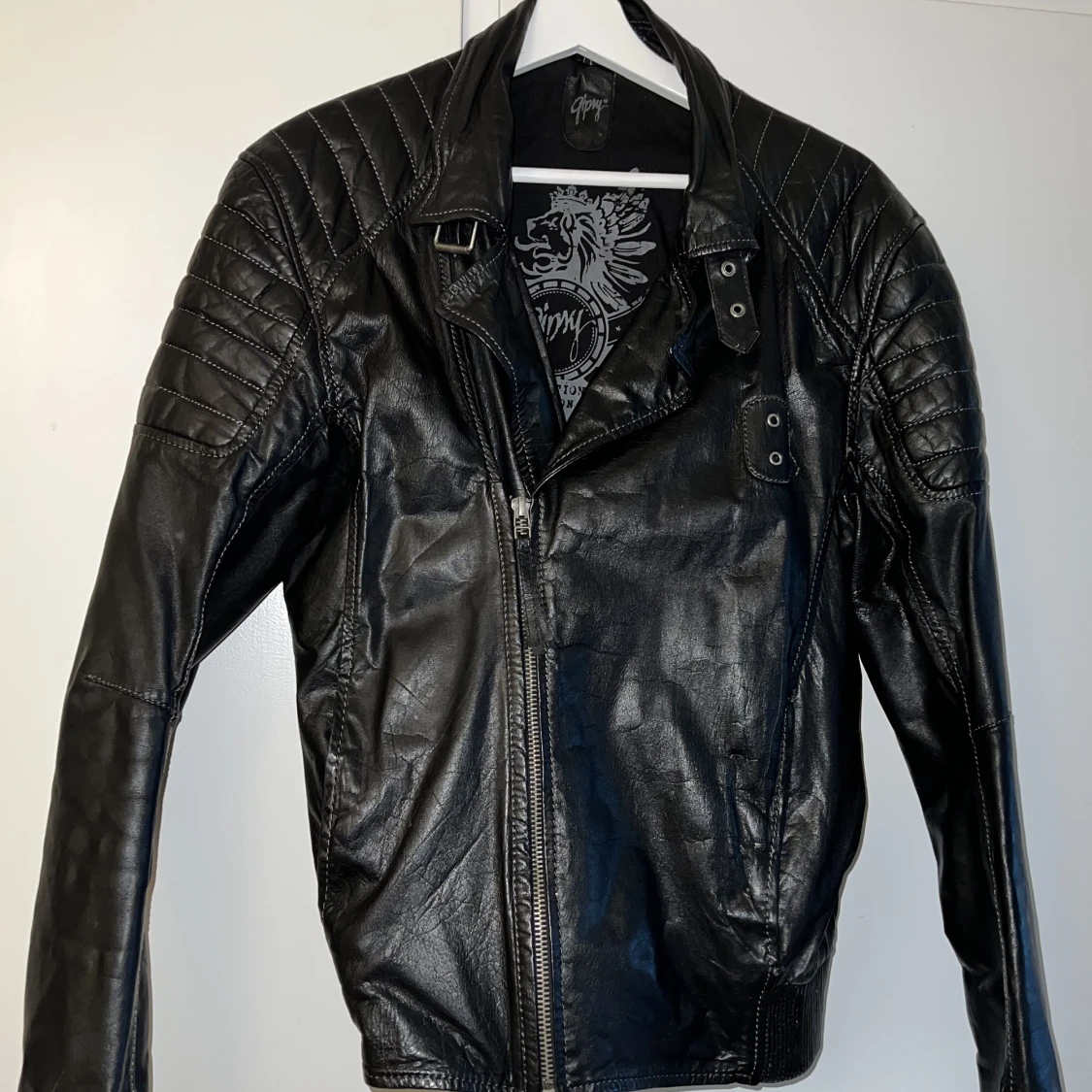 Kvalitativ äkta läderjacka - 91