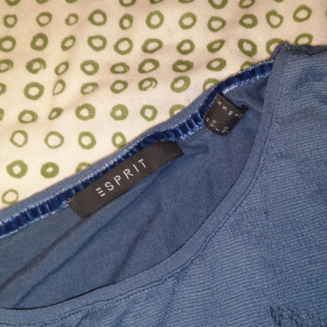 Blå medel lång ärmad tröja med tryck - 90