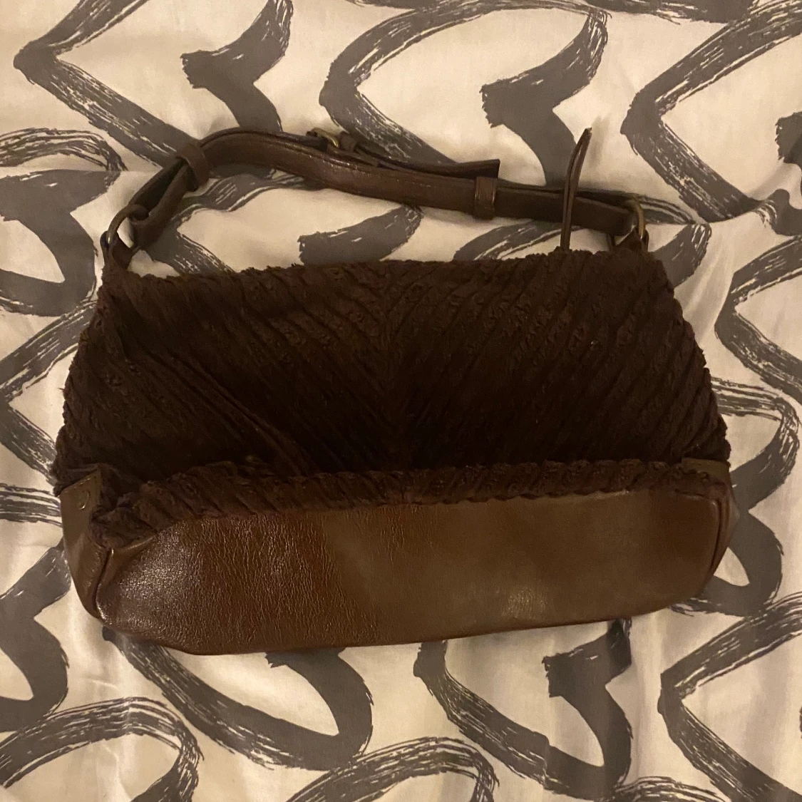 brun mini handväska  - 91