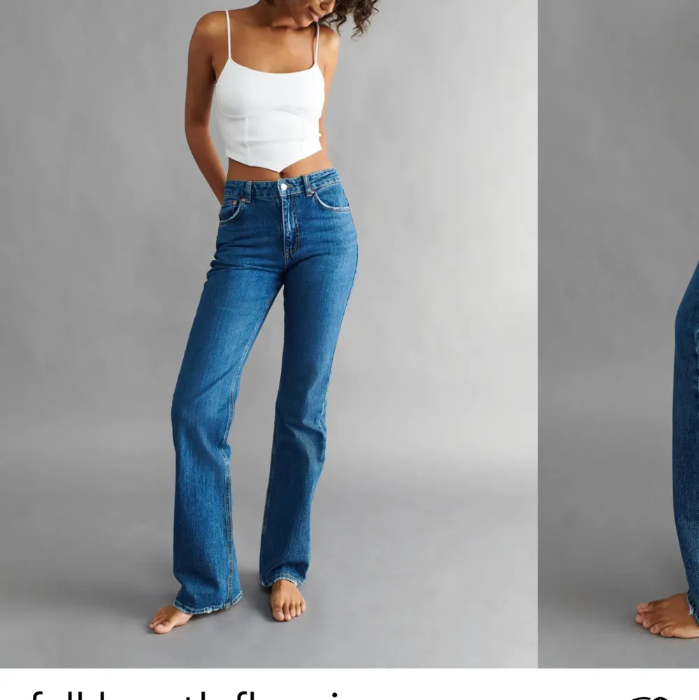 Super snygga jeans från Gina tricot i storlek 36 som är slutsålda på hemsidan.  Köpta för 499kr. Säljer för 200 kr💕använda en gång . Jeans & Byxor.
