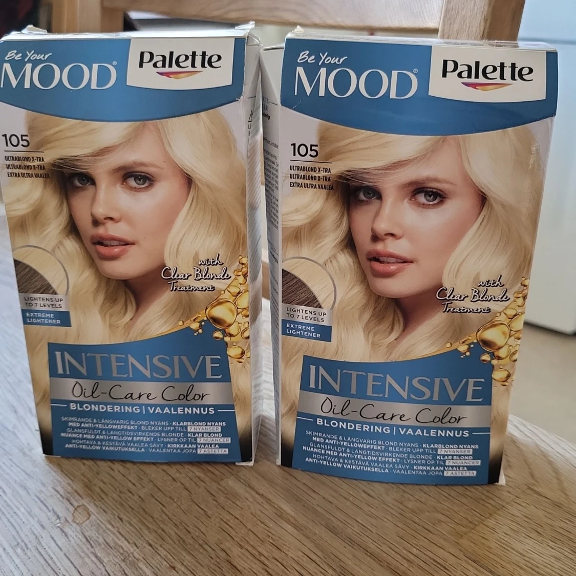 Blonderings färg till håret.