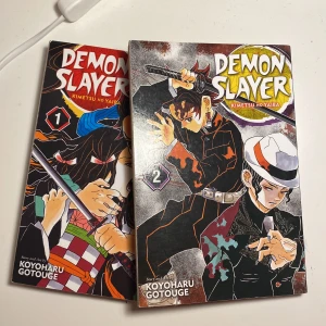 Demon slayer 1 & 2 - Säljer mina två volymer av Demon slayer då jag läst ut dem och inte vill ha dem längre :) Den ena kan köpas för 60 kr, annars säljer jag båda för 100 kr :))