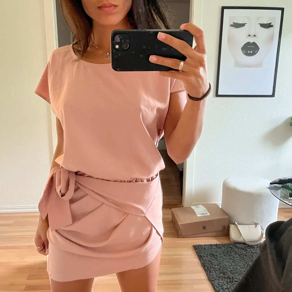 Beige/rosa klänning  - 90