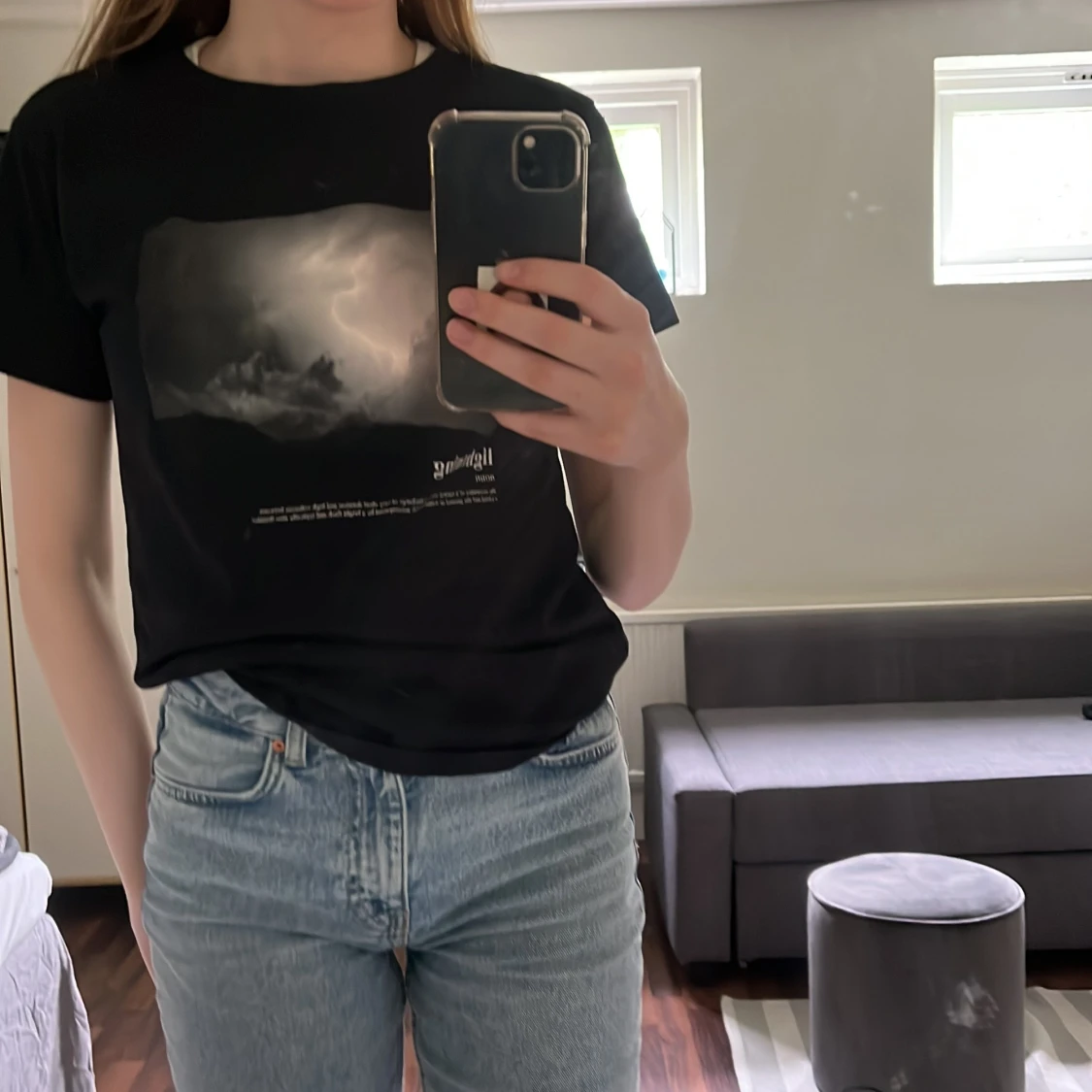 Svart t-shirt med tryck