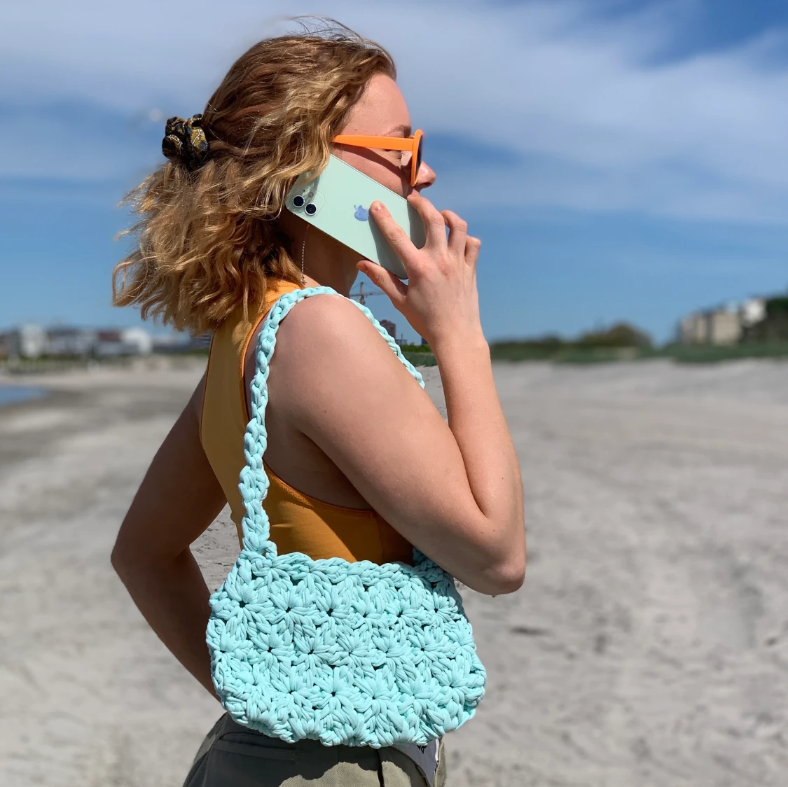 Handgjord virkad väska  - 91