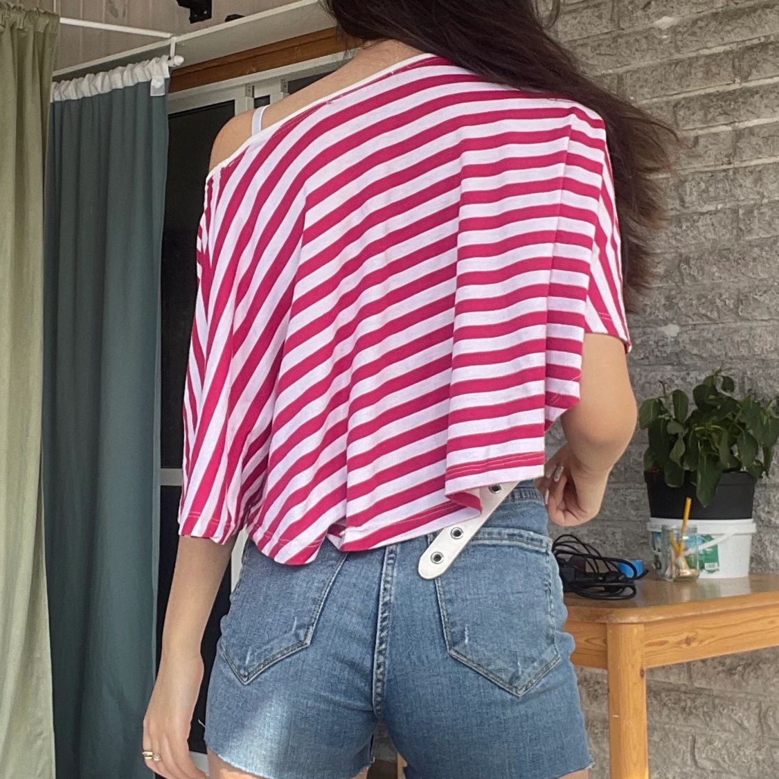 Striped pink white shirt - 91