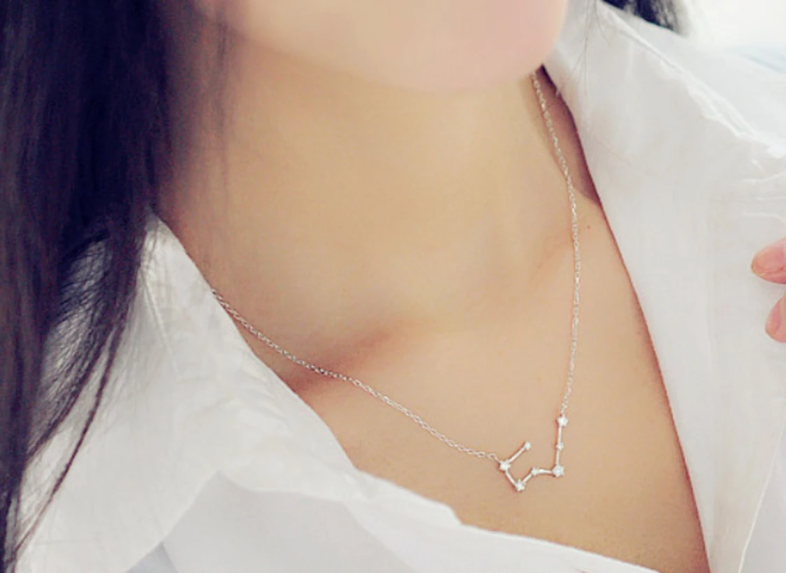925 Silverpläteräd 12 Konstellation Halsband 