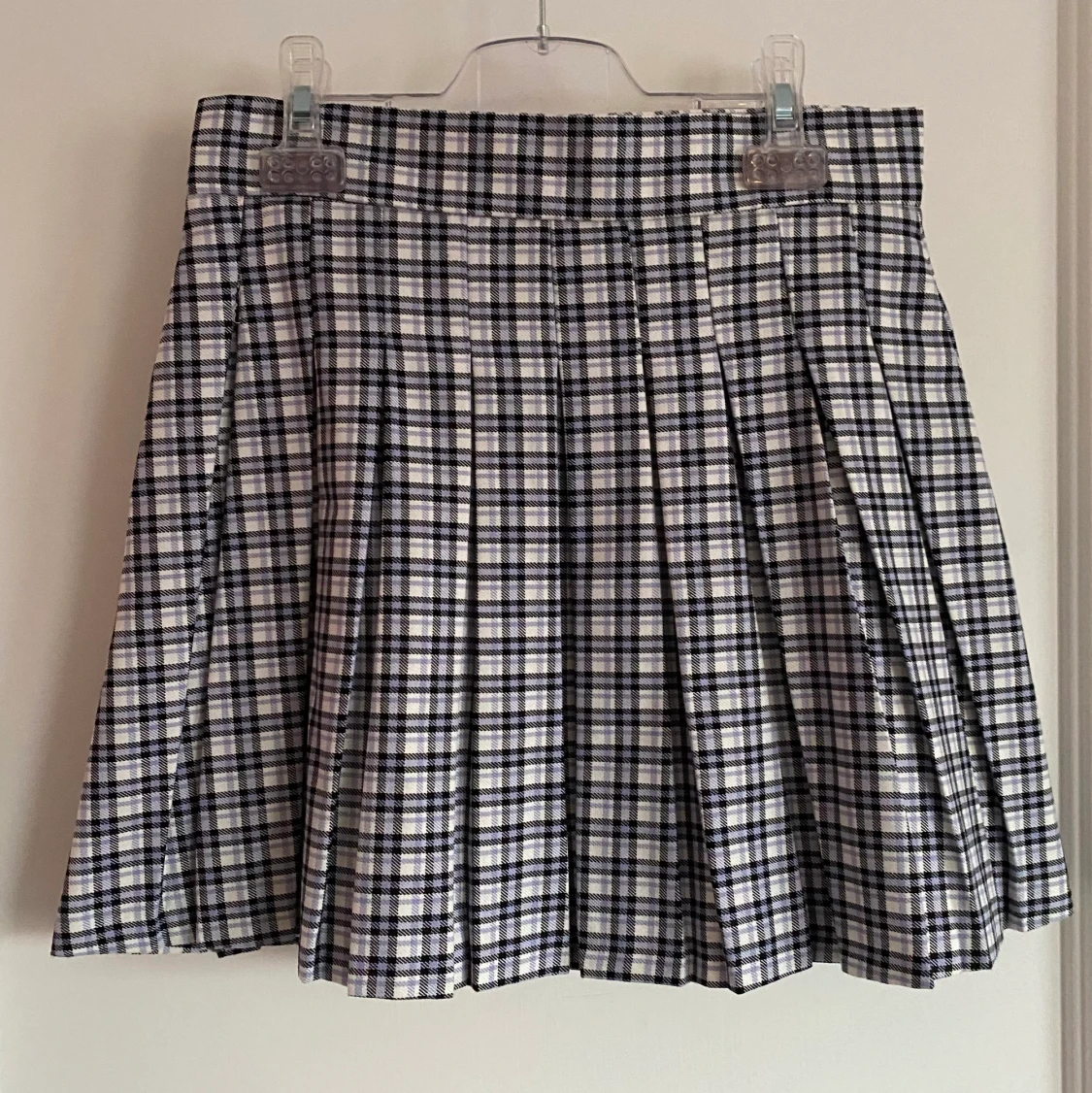 Bershka Plisserad Kjol Lila/vit rutig - 90