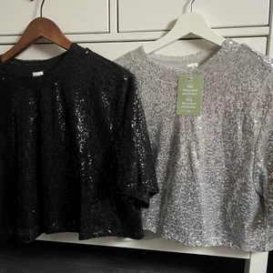 Paljett toppar  - Två helt nya toppar från H&M i storlek L🌸  Båda för 100kr exklusive frakt. Kan skickas om köparen står för frakten😊